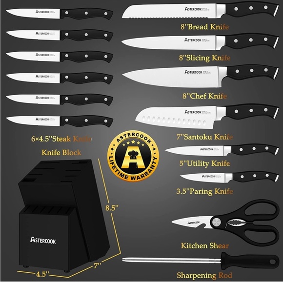 COPY - Astercook 15 piece knife set - Picture 2 of 3